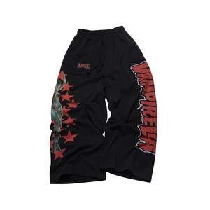Black Red Vampire Star Graphic Baggy Wideleg Sweatpants
